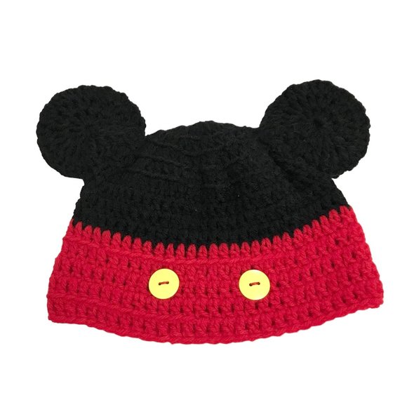 Brand New Handmade Crochet Mickey Mouse Beanie for Kids 4 to 10 Years Old - Picture 1 of 4